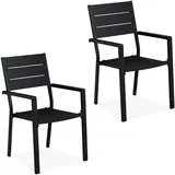 Relaxdays Gartenstuhl 90 x 53,5 x 59 cm schwarz 2 St.