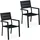 Relaxdays Gartenstuhl 90 x 53,5 x 59 cm schwarz 2 St.