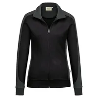 Hakro Damen-Sweatjacke Contrast Mikralinar® schwarz/anthrazit, L