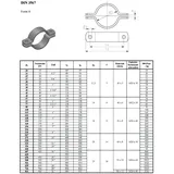 schellendirekt Zweiteilige Rohrschelle nach DIN 3567 Form A, Rohstahl, Durchmesser (innen):70 mm