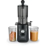 CASO Design CASO JuiceFit – Kompakter Slow Juicer, matt-schwarz, große 105-mm Einfüllöffnung, schonendes Kaltentsaften (50–70 U/Min), bis zu 30% mehr Saft, 2×800-ml Behälter & Bürste