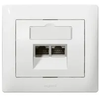 Legrand Abdeckung RJ45 C5 C6 mit Beschriftungsträger Creo mandelweiss