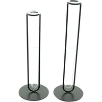 Frank Flechtwaren Vase Modern Living, 2er Set, Metall, Mattschwarz Maße: Höhe 21 cm, 24 cm, Glasvase Höhe 20 cm, 22 cm, schlicht, vielseitig einsetzbar
