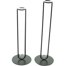 Frank Flechtwaren Vase Modern Living, 2er Set, Metall, Mattschwarz Maße: Höhe 21 cm, 24 cm, Glasvase Höhe 20 cm, 22 cm, schlicht, vielseitig einsetzbar
