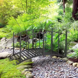Outsunny Gartenbrücke 119 x 67 x 70 cm Schwarz