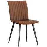Massivmoebel24 Polsterstuhl Leder cognac