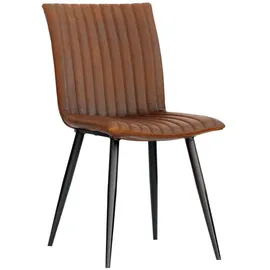 Massivmoebel24 Polsterstuhl Leder cognac