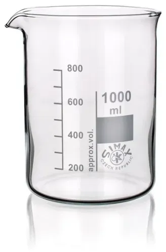 Becher aus Borosilikatglas, niedere Form, 600 ml