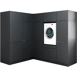 laundreezy Mehrzweckschrank-Set 218 x 200 x 68 cm Grau