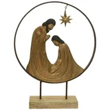 Kaemingk Krippe Aufsteller Figur Mango Holz Dekoration Weihnachten 49 cm