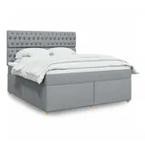 vidaXL Boxspringbett 180 x 200 cm Hellgrau