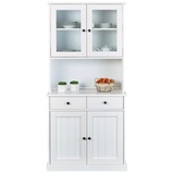 Interlink Inter Link Buffet aus Massivholz/MDF in Weiss mit 2 Schubladen und 4 Türen (B/H/T 90 x 191 x 45 cm) weiß