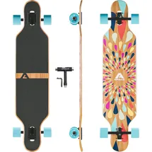 Apollo Twin Tip DT Fiberglas Longboards. Extrem leicht und stabil SCHWARZ|naturholzfarben 40"
