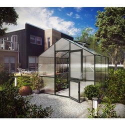 KGT Gewächshaus »Lilie«, 9,6 m2, Kunststoff/Aluminium, winterfest - grau