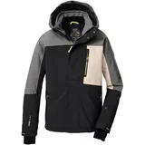 KILLTEC Jungen Skijacke/Funktionsjacke mit Kapuze und Schneefang KSW 200 BYS SKI JCKT, schwarz/dunkelstein/hellsand, 176, 43466-000