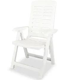 vidaXL Verstellbare Gartenstühle 65,2 x 95,1 x 27,3 cm weiß 2 St.