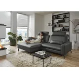 die planbar Ecksofa DIE PLANBAR "PN-EM20028 L-Form mit Kopfstützen", grau (anthrazit), B:248cm H:114cm T:179cm, Sofas, Ecksofa, wahlweise mit motorischem Canape