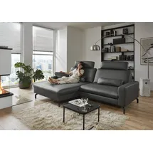 die planbar Ecksofa DIE PLANBAR "PN-EM20028 L-Form mit Kopfstützen", grau (anthrazit), B:248cm H:114cm T:179cm, Sofas, Ecksofa, wahlweise mit motorischem Canape
