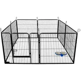 Home Deluxe Welpenauslauf 8-teilig Schwarz 80 x 80 cm
