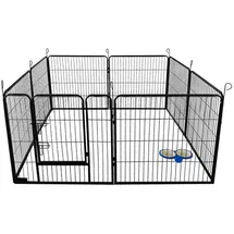 Home Deluxe Welpenauslauf 8-teilig Schwarz 80 x 80 cm