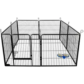 Home Deluxe Welpenauslauf 8-teilig Schwarz 80 x 80 cm