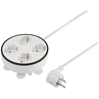 Sygonix SY-5806892 Kabeltrommel 1.50 m Weiß Schutzkontakt-Stecker