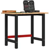 vidaXL Werkbank Hellbraun 100x60x81,5 cm Massivholz Eiche Rechteckig