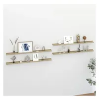 vidaXL Wandregal 115 x 9 x 3 cm Weiß und Sonoma Eiche