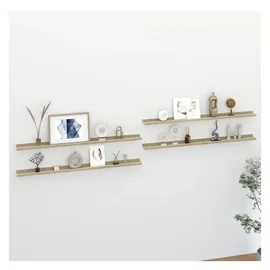 vidaXL Wandregal 115 x 9 x 3 cm Weiß und Sonoma Eiche