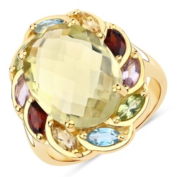 Rafaela Donata Ring Sterling Silber Lemonquarz in Gelbgold Ringe   Damen