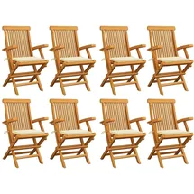 vidaXL Gartenstuhl 60 x 113,5 x 20,7 cm creme 8 St.
