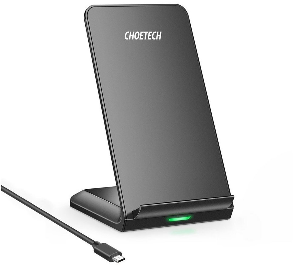 Choetech Qi kabelloses Ladegerät 10W Telefonständer + USB-Kabel - Micro-USB Smartphone-Halterung schwarz