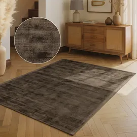 vikosa Noemi braun, B:120cm H:10mm L:180cm, Viskose, Teppiche, Teppich, Dezenter Glanz, Weich, Seidenoptik, Viskose, Wohnzimmer, Schlafzimmer