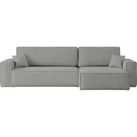 kaiser möbel Ecksofa mit schlaffunktion und bettkasten, Eckcouch BEST XL stoff Quelle Grau Rechts - Grau