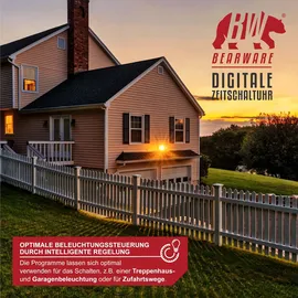 Bearware Zeitschaltuhr digital - für DIN Hutschienen im Verteilerschrank Schalttafeln - 2 Klemmen Input, 3 Klemmen Output - 16A/3680W