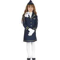 FIESTAS GUIRCA | Kinderkostüm Flugbegleiterin (10-12 Jahre) - Kleid und Mütze - Piloten- und Flugbegleiterkostüme für Halloween, Karneval und Kostümpartys - Ideal für Mädchen - Blau