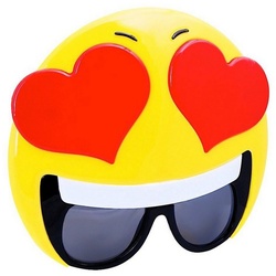 Sun Staches Kostüm Love Partybrille, <3 Ein Blick zum Verlieben: lustige Funbrille im Emoticon-Design <3 gelb
