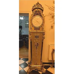 Casa Padrino Luxus Barock Standuhr Gold / Braun H. 228 cm - Barockstil Möbel