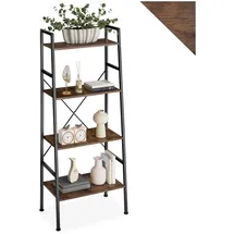 Tectake tectake® Leiterregal, Industrial Style, mit 4 Ebenen, inklusive Kippschutz, 61,5 x 36,5 x 150cm