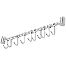 Intirilife Hängeleiste für die Küche aus Edelstahl mit 10 Haken - 52.6 x 3.4 x 2.2 cm Kochen, Küchenhelfer, Sonstige Küchenhelfer