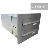 BV-Serie Edelstahl Mauerdurchwurf Briefkastenanlage - Tiefe 39 - 62 cm