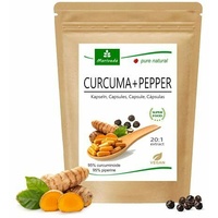 MoriVeda® Curcuma + Pfeffer Extrakt Kapseln I Vegan I 10.000 mg Kurkuma I 1x90