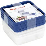 Westmark Frischhaltedosen-Set Trio 3,6 cm hoch weiß, blau 0,25 l, 4 St.