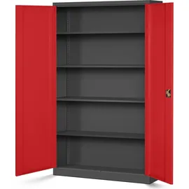 Jan Nowak C001II Aktenschrank 185 x 115 x 40 cm anthrazit/rot