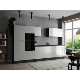 Respekta Küchenzeile Oliver 340 cm Grau/Weiß
