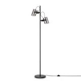 Paco Home Stehlampe Standleuchte Höhenverstellbar Metall Leselampe Wohnzimmer Schwenkbare Lampe Industrial Modern Retro, Farbe:Schwarz - Metall, Leuchtentyp___Technologie:E27