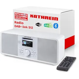 Kathrein DAB+ Link S12 I Digitalradio Mit EWF I DAB Plus & UKW, Internetradio I WLAN Mit Bluetooth für Streaming, Aux 3,5mm I Fernbedienung & App-Steuerung in Weiß