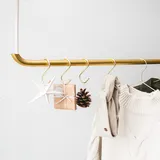 rod & knot Kleiderstange zur Deckenmontage 70 cm Gold – hängende Garderobenstange mit Seil für Flur, Schlafzimmer & Bad
