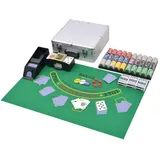 vidaXL Kombiniertes Poker/Blackjack Set mit 600 Laserchips Aluminium