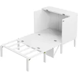 KOMHTOM Schrankbett 90x200Cm Wandbett Mit Lattenrost Vertikales Wandklappbett Jugendbett Holz+Mdf Weiß Ohne Matratze
